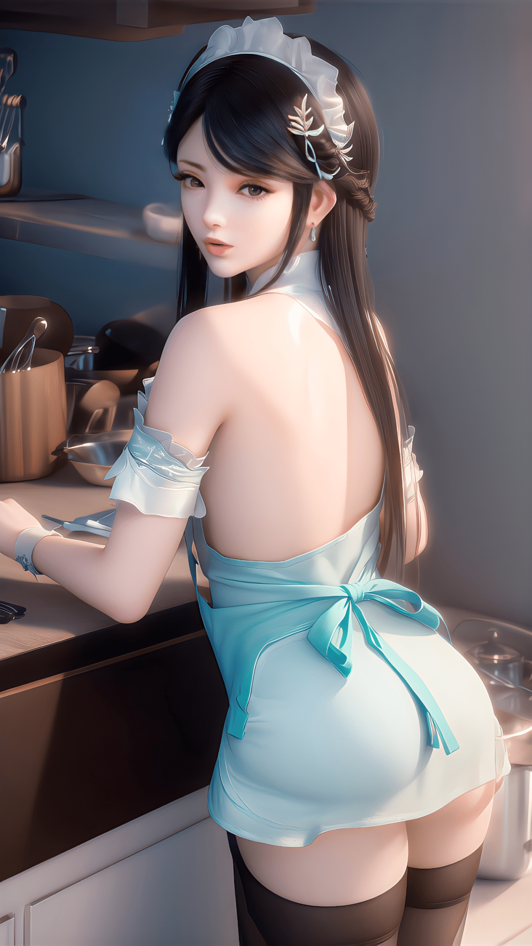 《斗破苍穹》萧薰儿女仆装AI壁纸