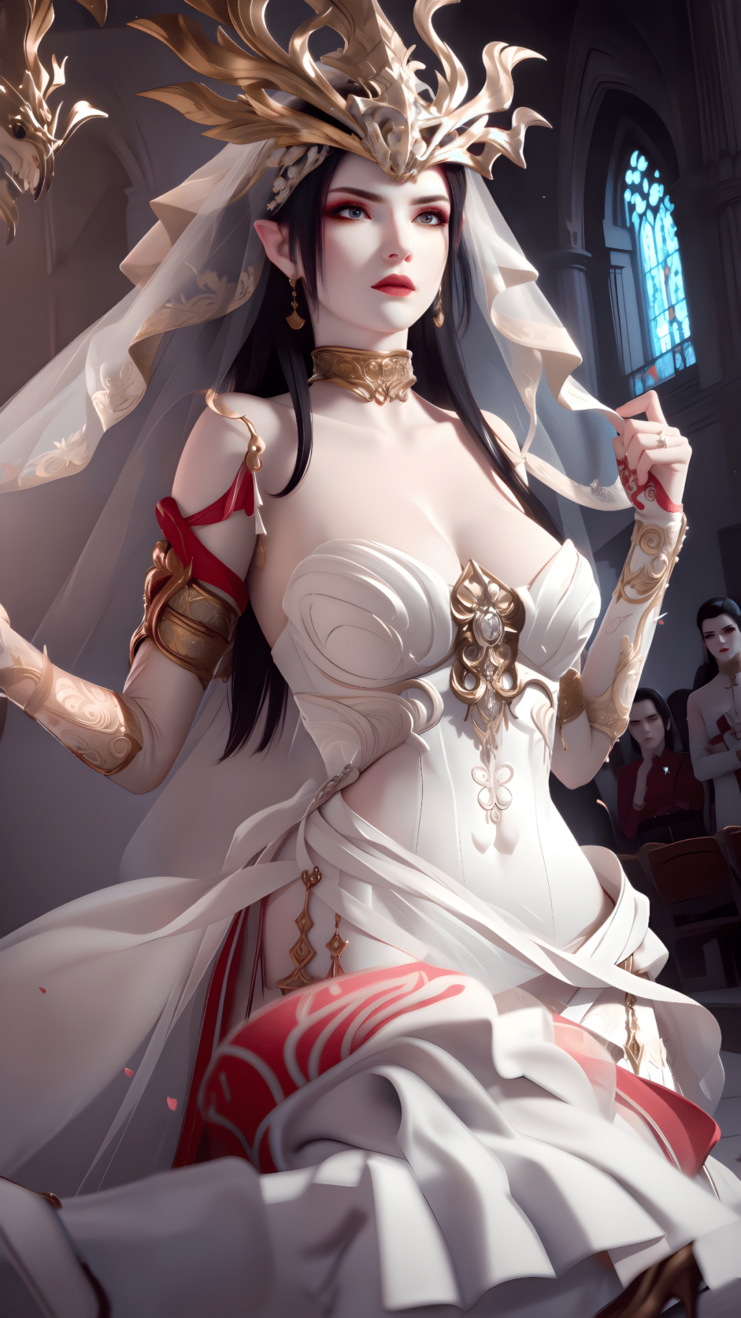 《斗破苍穹》美杜莎穿婚纱AI壁纸