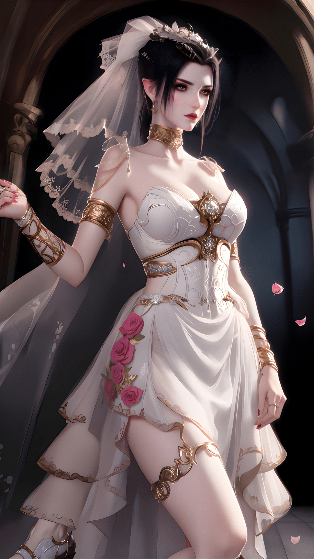 《斗破苍穹》美杜莎穿婚纱AI壁纸