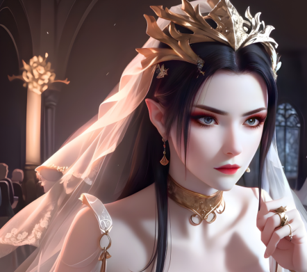 《斗破苍穹》美杜莎穿婚纱AI壁纸