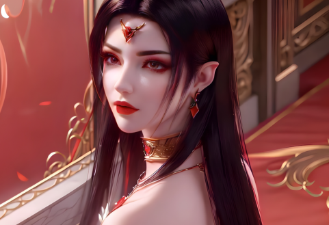 《斗破苍穹》美杜莎纱衣AI性感壁纸