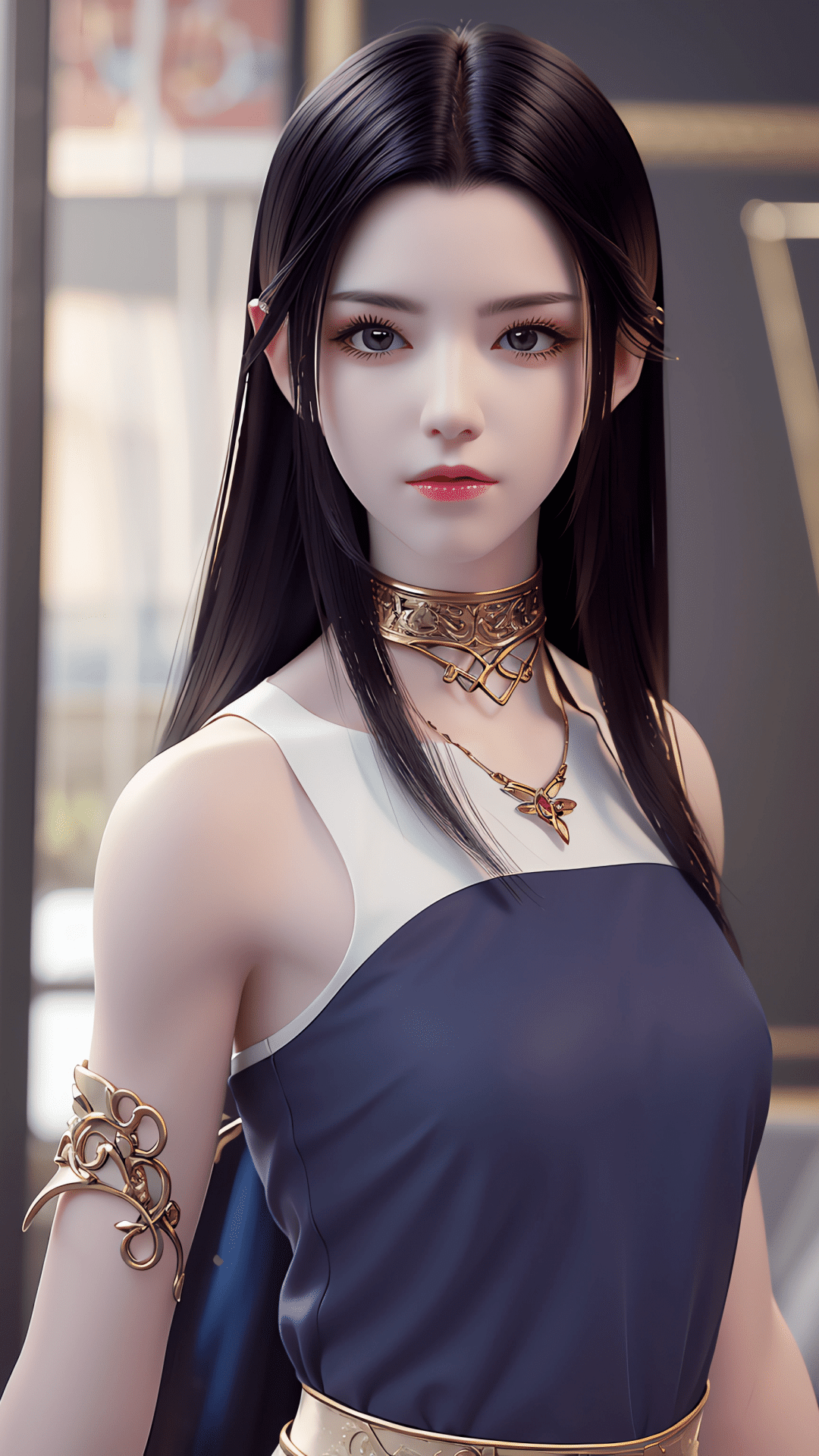 《斗破苍穹》美杜莎AI性感黑丝壁纸