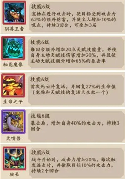 《部落大作战》宠物天赋流派搭配分享