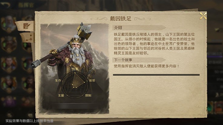 《指环王：纷争》矮人指挥官戴因铁足技能介绍