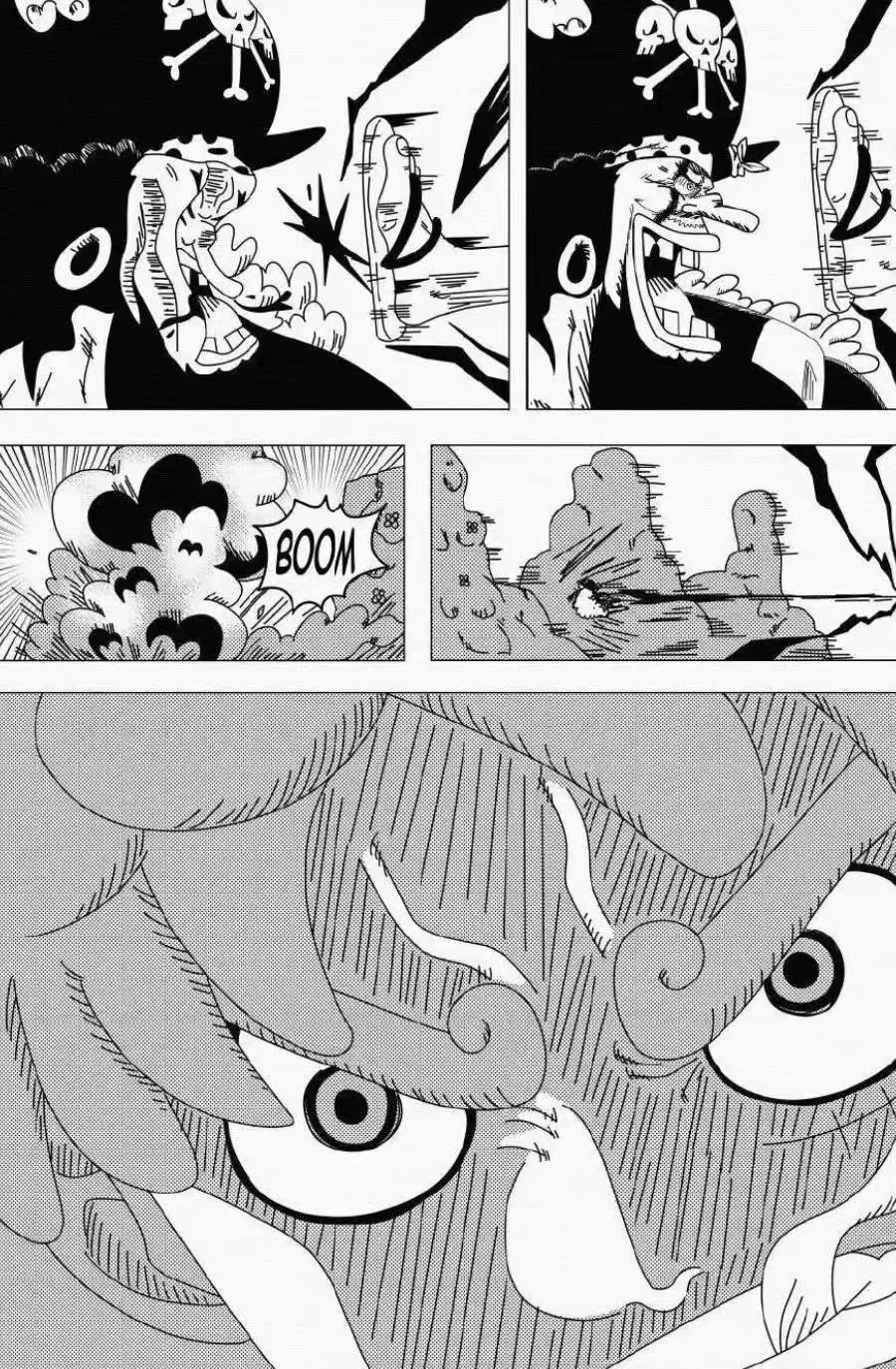 海贼王1123话情报，黑胡子海贼团拦截路飞，结果被路飞他们团灭