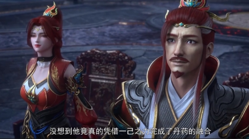 斗破苍穹107话，萧炎成功炼制七品丹药，露出真容，唐火儿看呆了