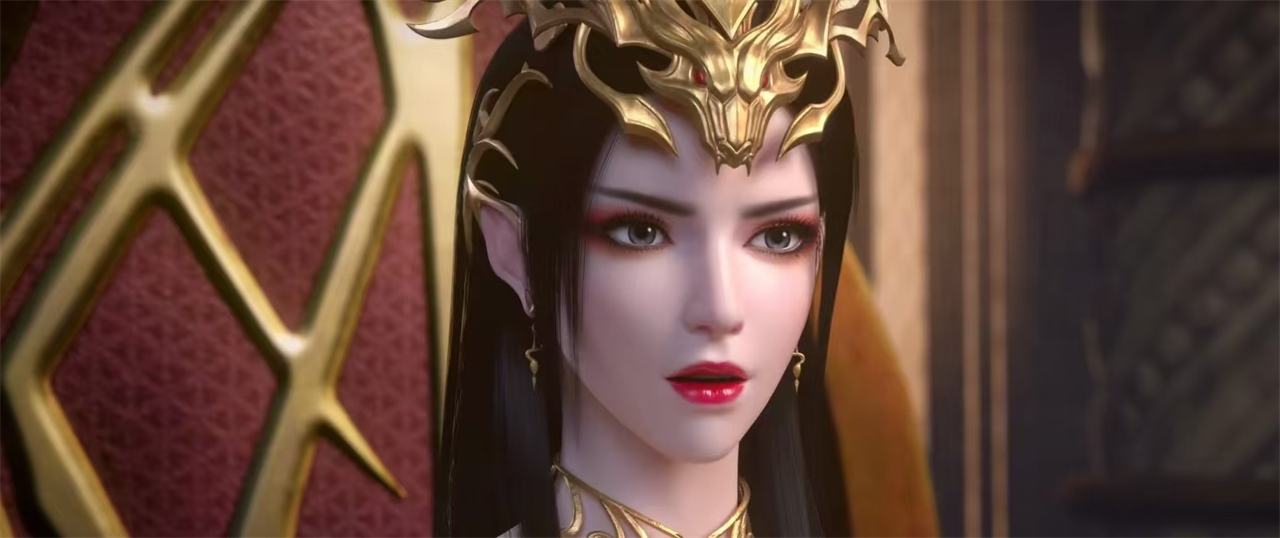美杜莎回归，红裙配长腿诱惑力拉满，导演还特意安排萧炎给她写信
