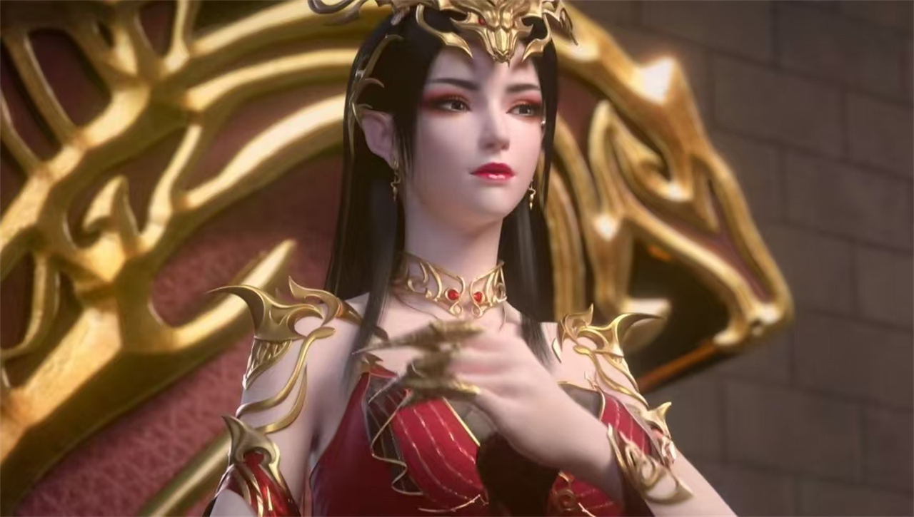 美杜莎回归，红裙配长腿诱惑力拉满，导演还特意安排萧炎给她写信