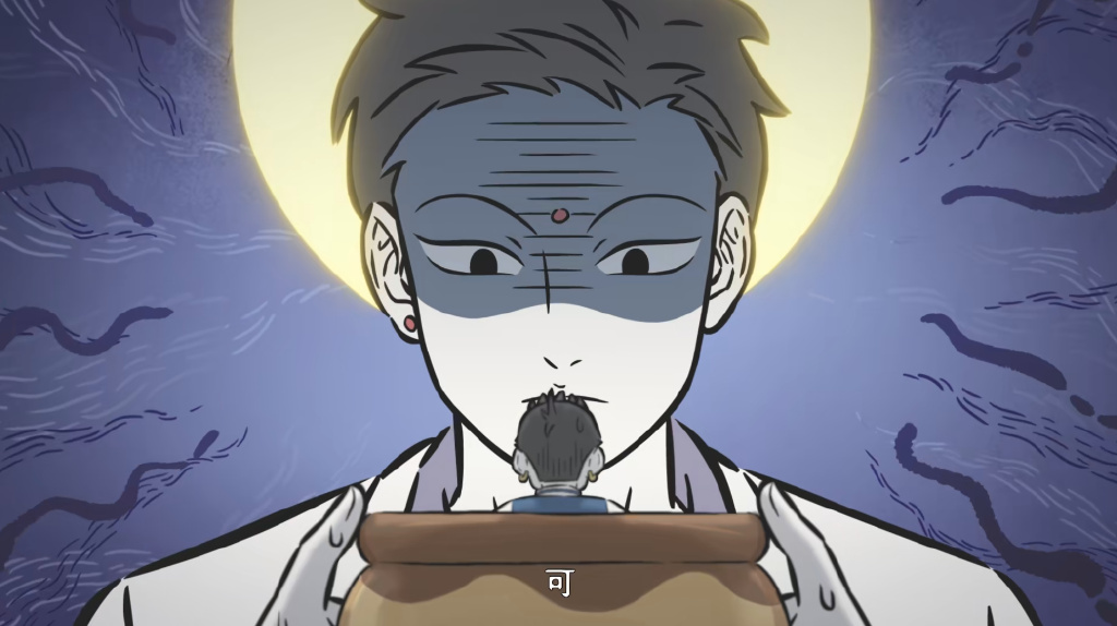 哪吒犯错躲起来，观音苦苦寻找，九月帮其打掩护，还是被识破伪装