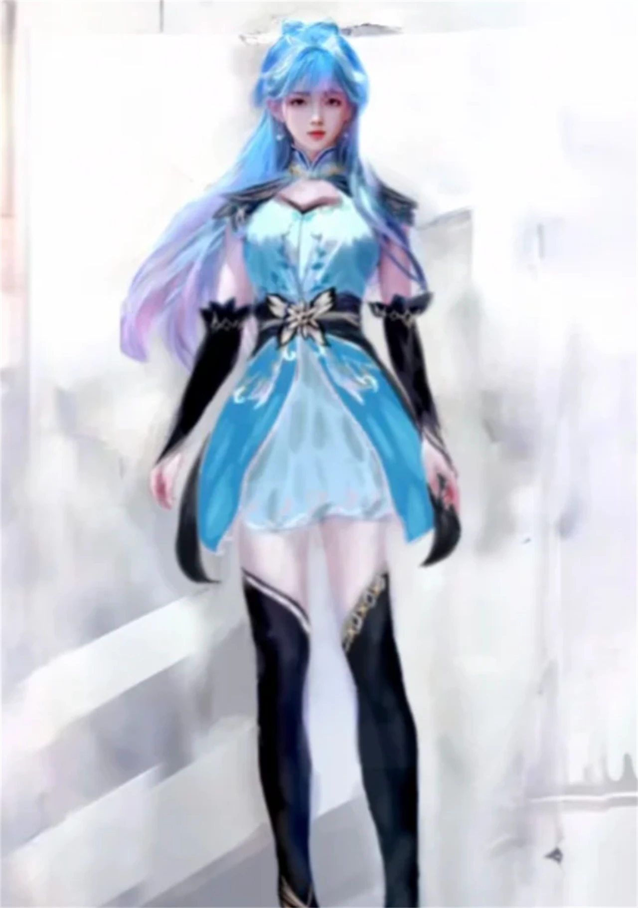 王冬儿第三套新衣服提前曝光，开叉裙被取消，黑丝裹胸裙更加诱人