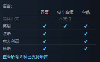 《Dreamland Prison》支持语言介绍