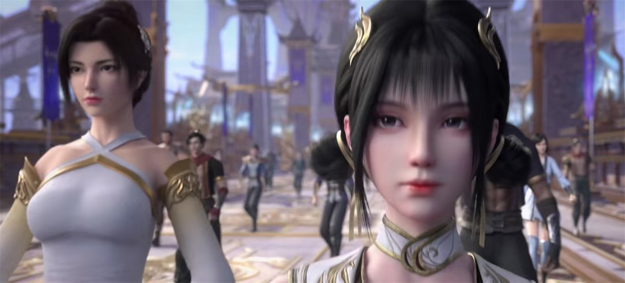 斗破苍穹：两位大美女同框，其中一人像云韵，玉腿好长身材好性感