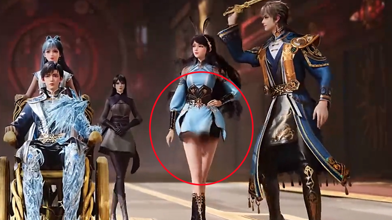 江楠楠大美女出现打码画面，裙子太短容易走光，打底裤都遮不住