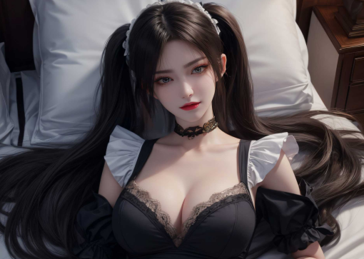 《斗破苍穹》美杜莎包臀裙黑丝女仆装壁纸