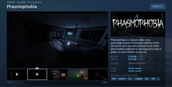 《恐鬼症》游戏Steam名称介绍
