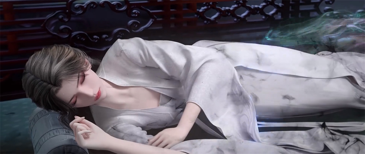 李慕婉大美女睡衣装好诱人，上衣变透明，躺着的姿势太显身材了