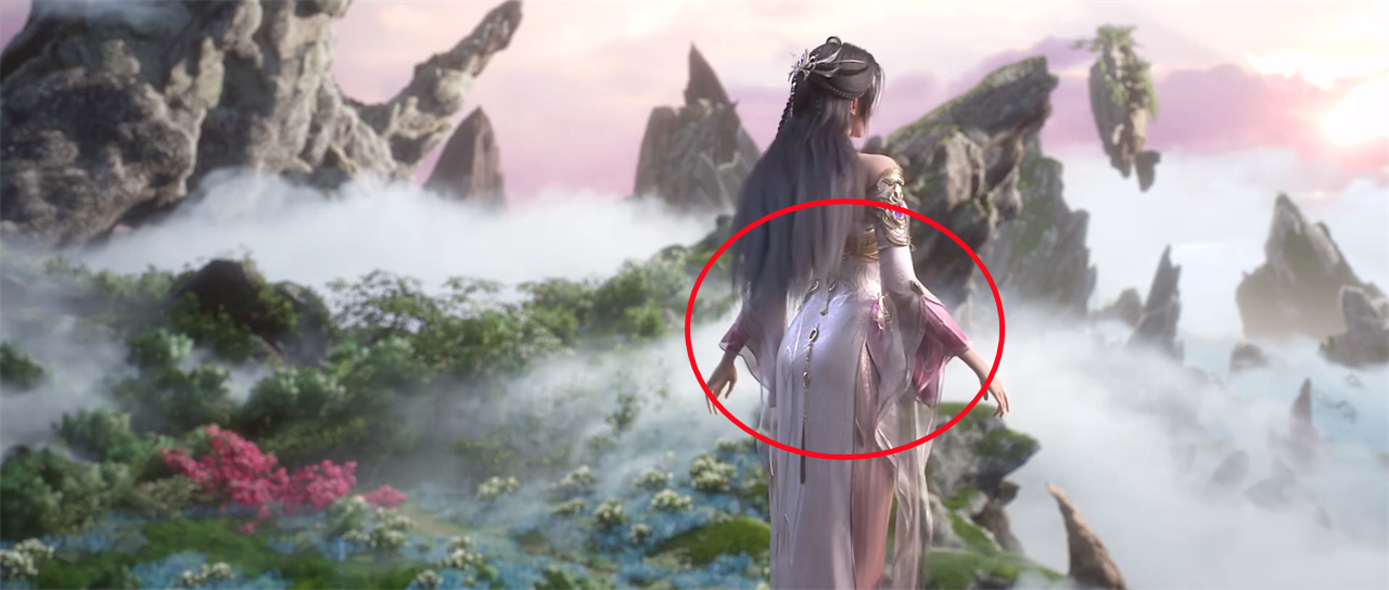 魔女身材变得更加惹火，一个姿势好诱人，衣服后面还有一个小秘密
