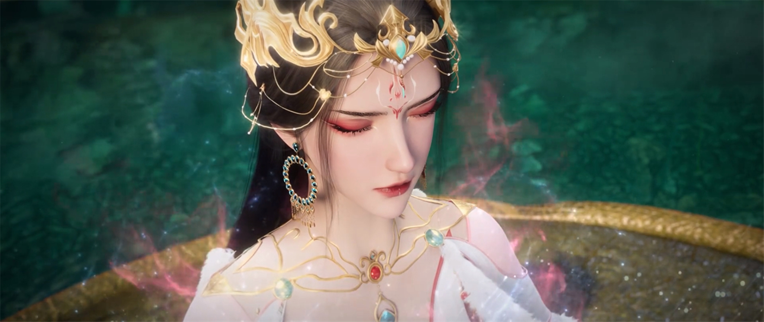 红蝶端坐姿势太诱人，红色紧身衣勒肉感贼强，还特意透露两大信息