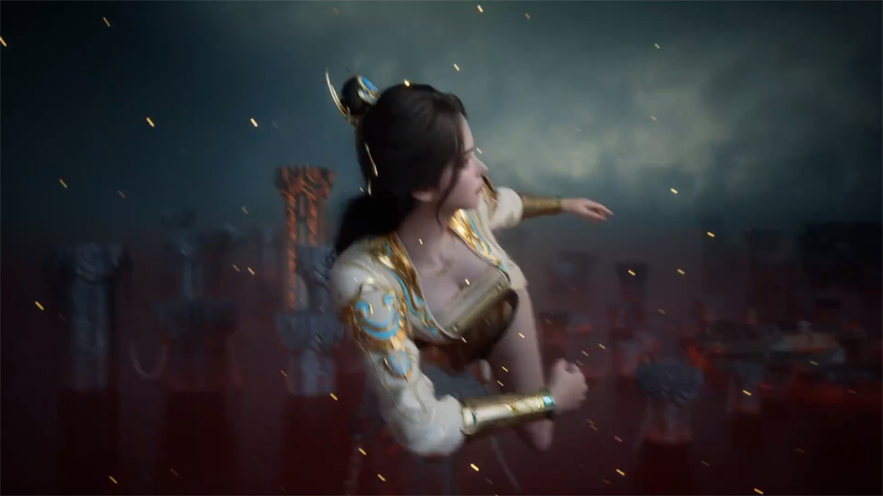 摇光圣女一个动作好大胆，开叉裙遮不住大长腿，魔鬼角度太诱人了