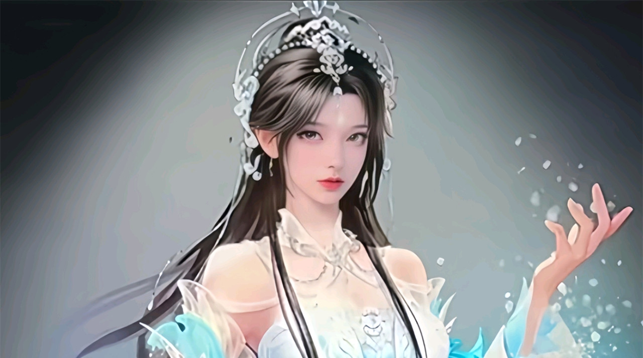 完美世界：清漪新模型曝光，白蓝长裙好美，开叉裙都到腰的位置了