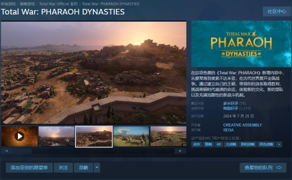 《全面战争》Steam商店名称介绍